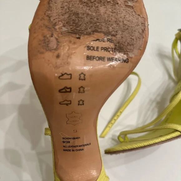 Alice and Olivia Neon Yellow Strappy Heels in Neon Yellow.|Green In Size 8.5 - Picture 11 of 11